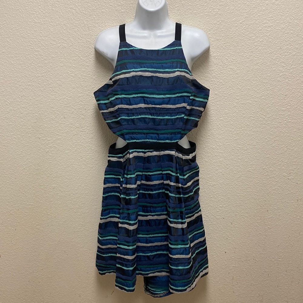 Hunter Bell Striped Cut Out Mini Dress Size 10